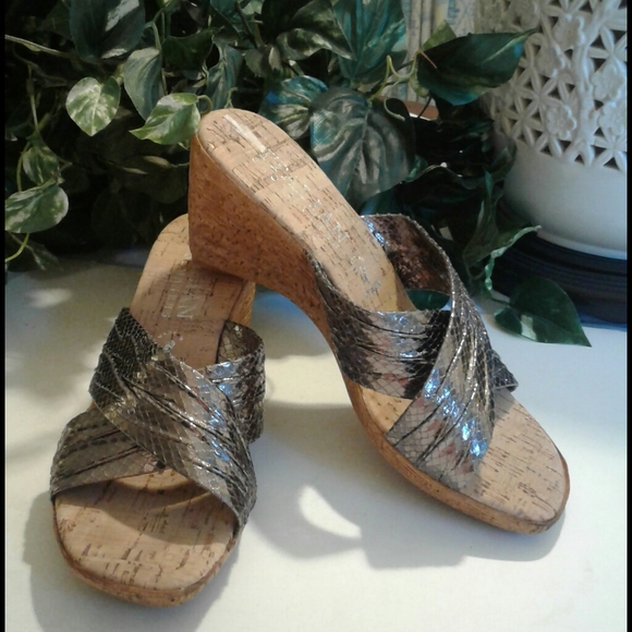 bronze metallic sandals